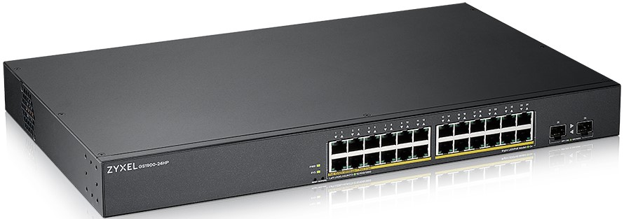 

Коммутатор ZYXEL GS1900-24HPv2 Smart L2 PoE+, rack 19", 24xGE PoE+, 2xSFP, бюджет PoE 170 Вт, GS1900-24HPv2