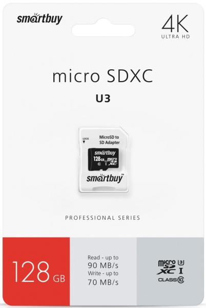 фото Карта памяти microSDXC 128GB SmartBuy SB128GBSDCL10U3-01 в Перми