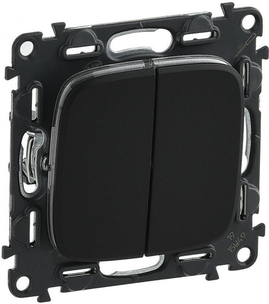 

Переключатель Legrand 752918 Valena ALLURE DIY, 2-клавишный, 10А, 250В, антрацит, 752918
