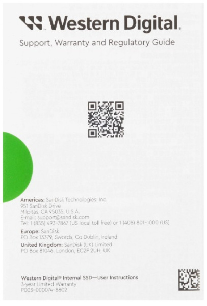 фото SSD накопитель 500 ГБ Western Digital Green, SATA III, [WDS500G5G0A] в Санкт-Петербургe