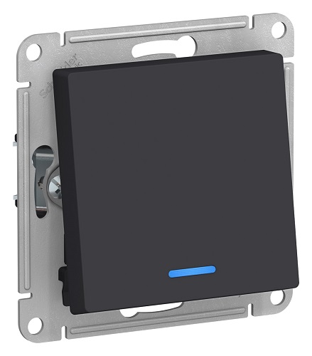 

Переключатель Schneider Electric ATN001063 AtlasDesign, 1-клавишный, с подсветкой, сх.6а, 10АХ, механизам, карбон, ATN001063
