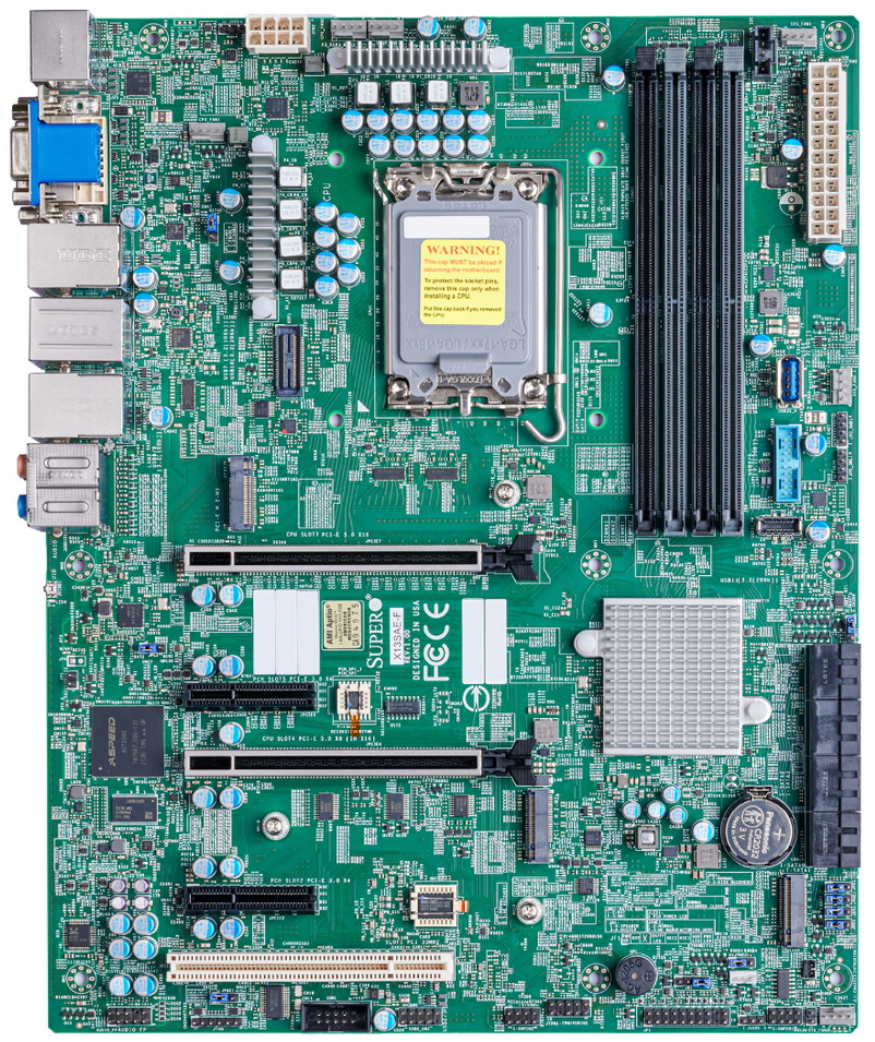 

Материнская плата ATX Supermicro MBD-X13SAE-F-B (LGA1700, W680, 4*DDR5 (4400), 8*SATA 6G RAID, 3*M.2, 5*PCIE, 2.5Glan, Glan, VGA, DP, DVI-D, HDMI, USB, MBD-X13SAE-F-B