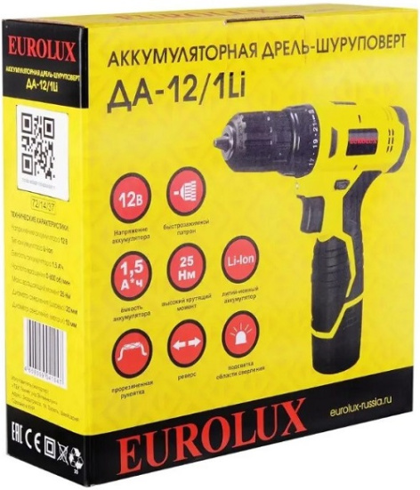 фото Дрель - шуруповерт Eurolux ДА-12/1Li в Челябинске