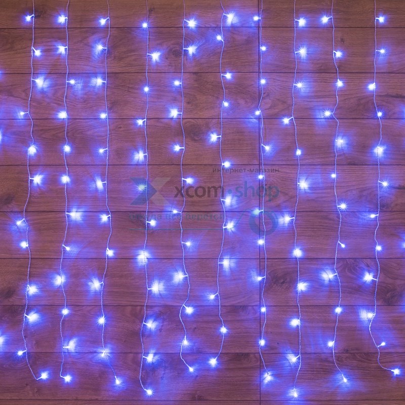 

Гирлянда NEON-NIGHT 235-103 светодиодный дождь 2x0,8м, прозрачный провод, 230 В, диоды синие, 160 LED, 235-103