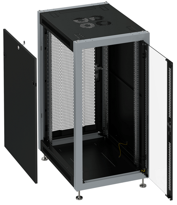 

Шкаф напольный 19", 42U SYSMATRIX SL 6842.913 600x800x2000mm (ШхГхВ) передняя дверь стеклянная, задняя дверь перфорированная, поворотная ручка с замко, SL 6842.913
