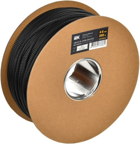 Изображение товара Оплетка кабельная IEK UBS10-PL-0406-200-K02 защитная 6 мм 200 м