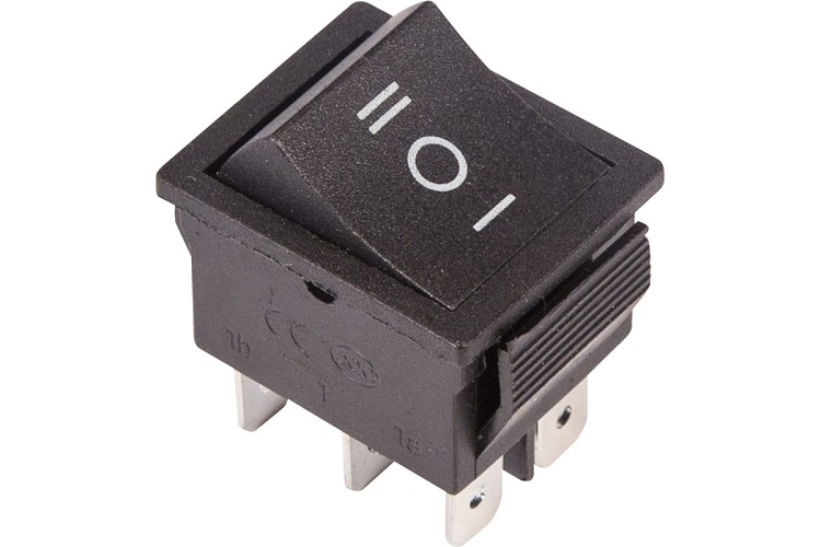 

Переключатель Rexant 06-0308-B клавишный 250V 15А (6с) ON-OFF-ON черный с нейтралью (RWB-508, SC-767), 06-0308-B