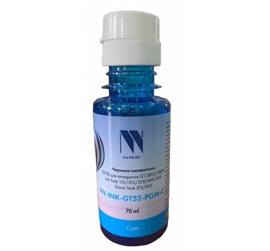 

Картридж NVP NV-INK-GT52-PGM-C пигментные GT52 для аппаратов HP (70ml) Cyan, NVP