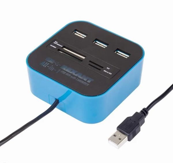

Разветвитель USB 3.1 Rexant 18-4121 USB на 3 порта+картридер (все в одном) черный, 18-4121