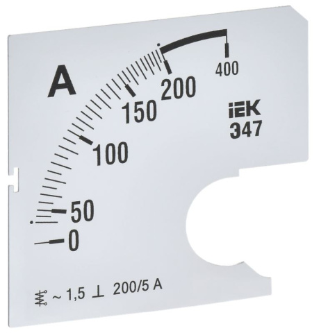 Изображение товара Шкала IEK IPA10D-SC-0200 для Амперметра Э47 72х72 мм класс 1,5