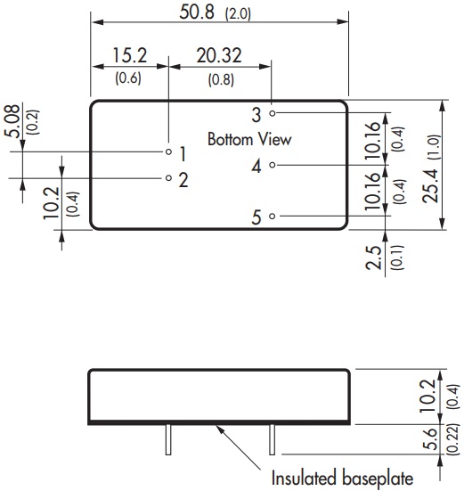 

Преобразователь DC-DC модульный TRACO POWER TEN 15-2423 Монтаж: на плату, 2x1 inch; P вых: 15 Вт; #: 2; U вх: 18...36 В; Выход: 15 В, -15 В; Защита:, TEN 15-2423