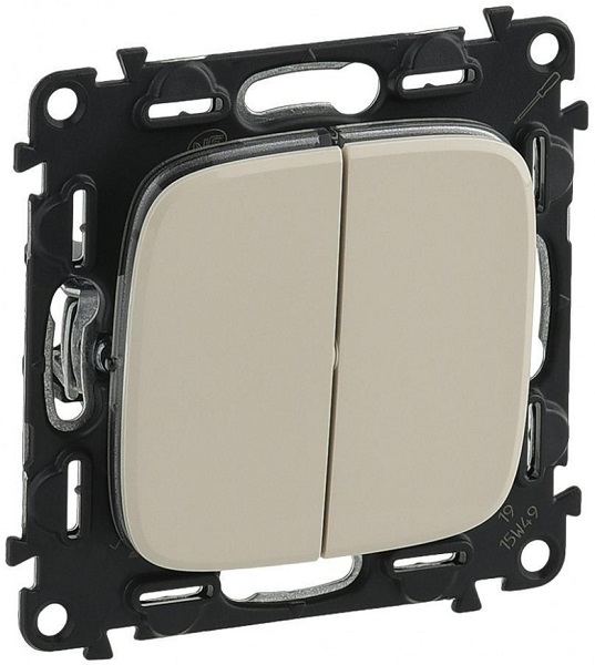 

Выключатель Legrand 752805 Valena ALLURE DIY, 2-х клавишный, 10А, 250В, слоновая кость, 752805