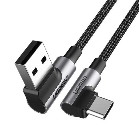 

Кабель UGREEN US176 угловой USB-A to USB-C Cable (угол направо). Длина: 0,5 м. Цвет: черный, US176