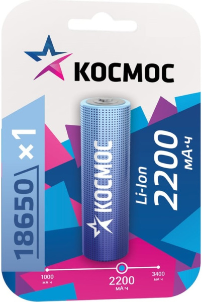фото Аккумулятор  Космос KOC18650Li-ion22UBL1 в Санкт-Петербургe