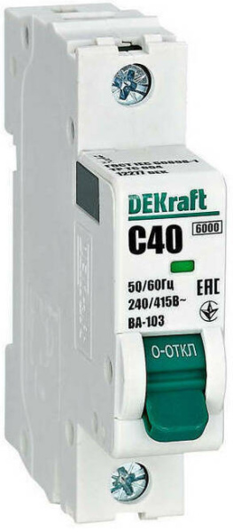 Изображение товара Автоматический выключатель DEKraft 12277DEK с защитой 6 кА