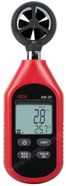 Изображение товара Термоанемометр RGK AM-20 для измерения скорости и температуры воздуха
