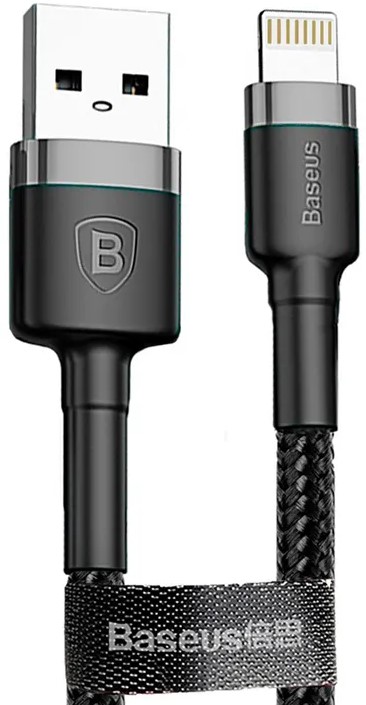 

Кабель интерфейсный Baseus CALKLF-CG1 USB Type-A - Lightning 1.5A, нейлоновая оплётка, 2m gray+black, CALKLF-CG1