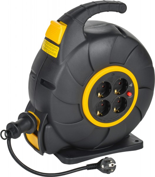 

Удлинитель на катушке IEK TW-KP27-16-04-20 TWIST УК20 4мест. с заземлением 20м 3х1,5мм2 автосм., TW-KP27-16-04-20