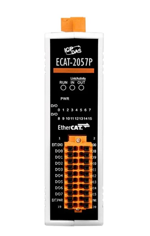 

Модуль ICP DAS ECAT-2057P CR EtherCAT Slave I/O Module with Isolated 16-ch DO (Source, PNP, 500 mA) (RoHS), ECAT-2057P CR