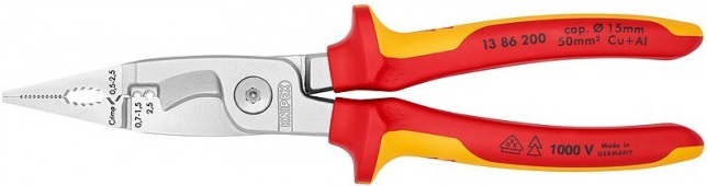

Клещи Knipex KN-1386200 электромонтажные VDE 6-в-1 L-200мм, KN-1386200