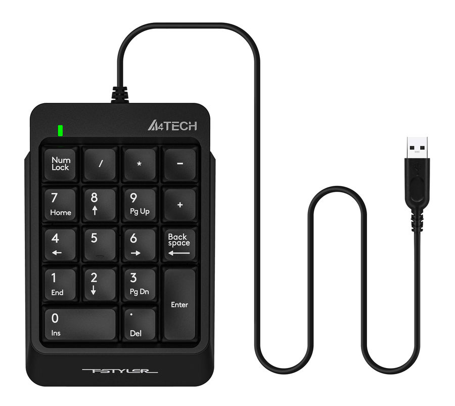 

Клавиатура A4Tech Fstyler FK13P числовой блок, черный USB slim для ноутбука (1359931), Fstyler FK13P