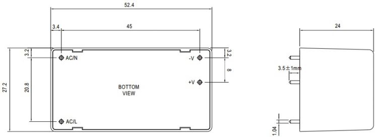 

Преобразователь AC-DC сетевой Mean Well IRM-20-24 21.6 Вт, вход 85...264В AC 47...440 Гц, 120...370B DC, выход 24В/0.9А, изоляция 3000В AC, в корпусе, IRM-20-24