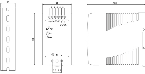 фото Преобразователь AC-DC сетевой Mean Well MDR-100-12 в Уфе