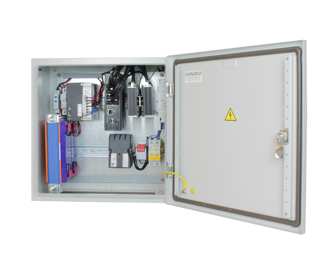 

Коммутатор OSNOVO OS-44TB3(SW-60812/I) уличный с термостабилизацией, грозозащитой и резервным питанием на базе уличной станции OS-44TB1, OS-44TB3(SW-60812/I)