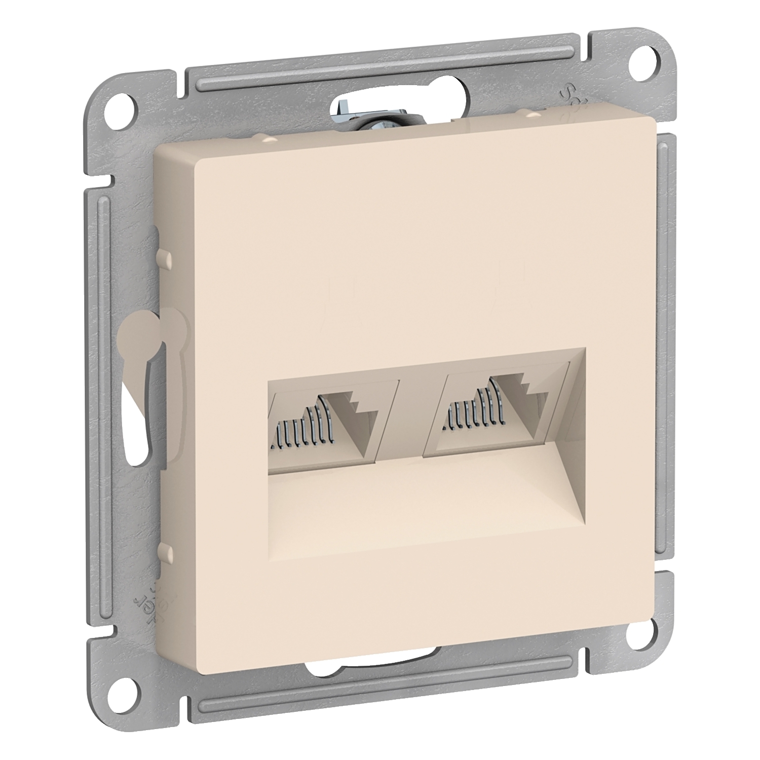 

Розетка Schneider Electric ATN000285 AtlasDesign, двойная, компьютерная, RJ45+RJ45, кат.5E, механизм, бежевая, ATN000285