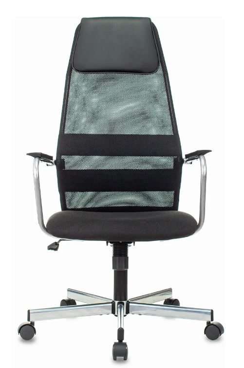 

Кресло Бюрократ KB-5M/SL/BLACK черный TW-01 3C11 сетка/ткань с подголов. крестов. металл хром, KB-5M/SL/BLACK