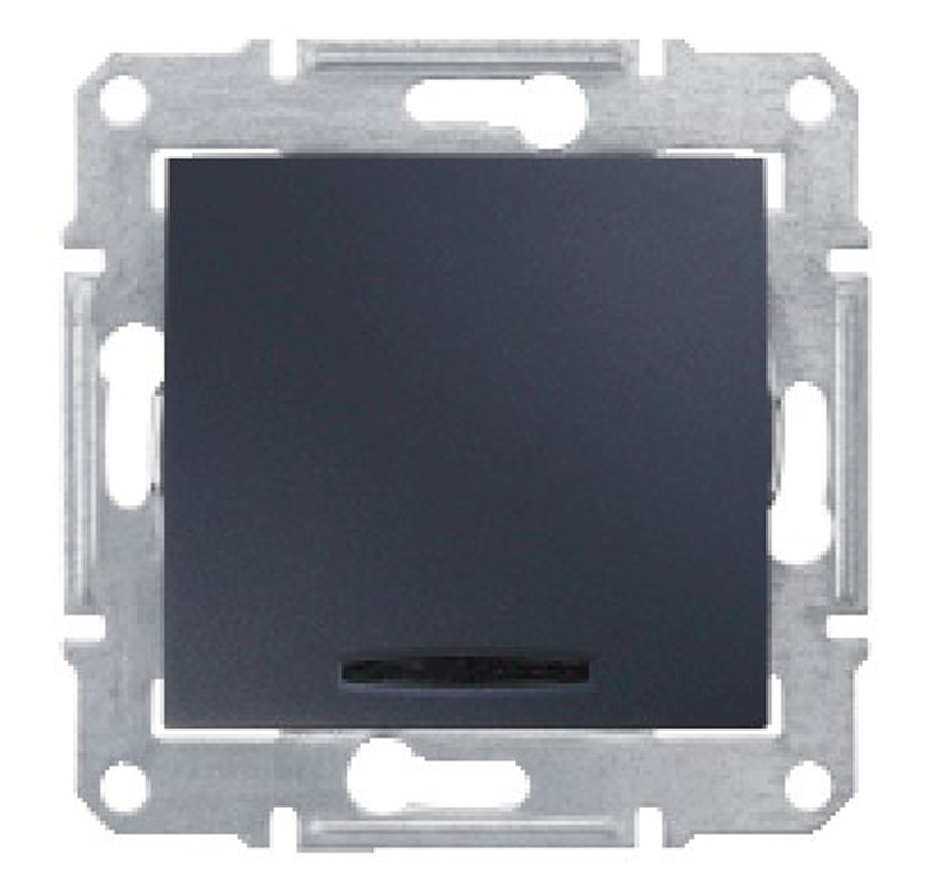 

Переключатель Schneider Electric SDN1500170 Sedna 1-клавишный с подсветкой 10A, 250В, IP20 (сх.6) (графит), SDN1500170