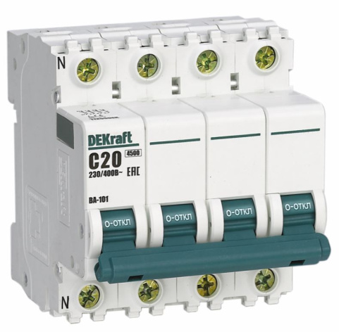 Изображение товара Автоматический выключатель DEKraft 11243DEK серии ВА-101 50 А IP20 для защиты оборудования