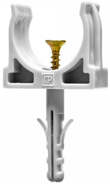 Изображение товара Клипса для труб Промрукав PR13.0309, пластиковая, 25 мм, комплект 10 шт