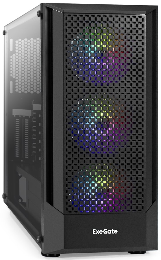 

Корпус ATX Exegate EVO-8227 EX296354RUS черный, БП 700W, боковая панель из закаленного стекла, USB 3.2, 2*USB 2.0, audio, EVO-8227