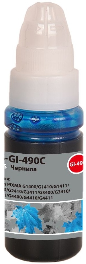 

Чернила Cactus CS-GI-490C голубой 70мл для Canon PIXMA G1400/G1410/G1411/G2400/G2410/G2411/G3400/G3410/G3411/G4400/G4410/G4411, CS-GI-490C