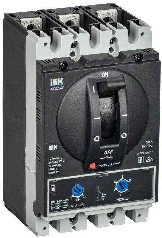

Автоматический выключатель в литом корпусе IEK AR-MCCB-3D-035-0160A-ATUC ARMAT 3P D 35кА 160А ТМ регулируемый, AR-MCCB-3D-035-0160A-ATUC