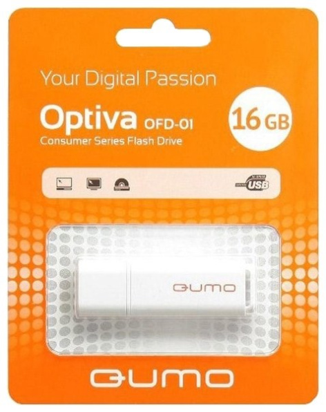 фото Накопитель USB 2.0 16GB Qumo QM16GUD-OP1-white в Самаре