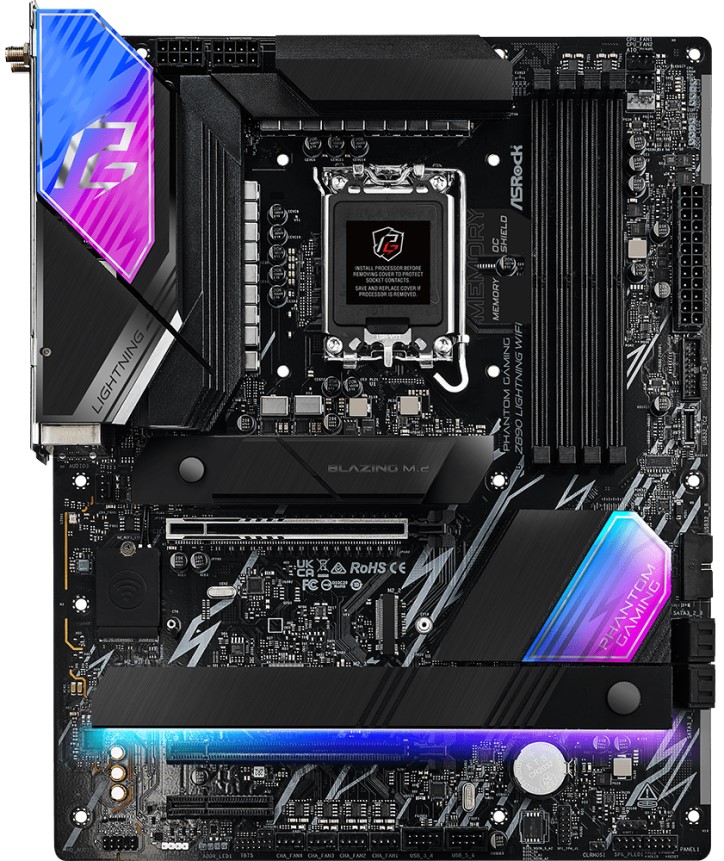 

Материнская плата ATX ASRock Z890 LIGHTNING WIFI (LGA1851, Z890, 4*DDR5 (9466), 4*SATA, 4*M.2, 6*USB 3.2, 2*USB 2.0, 2*USB Type-C, 2*PCIe x16, PCIe x4, Z890 LIGHTNING WIFI