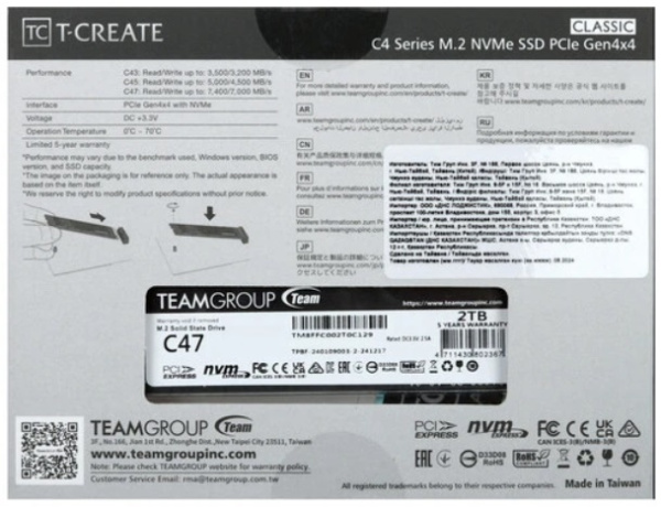 фото Накопитель SSD M.2 2280 Team Group T-CREATE CLASSIC C47 в Ростове-на-Дону 2000 ГБ