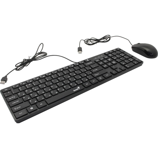 

Клавиатура и мышь Genius SlimStar C126 31330007402 USB, черный, SlimStar C126