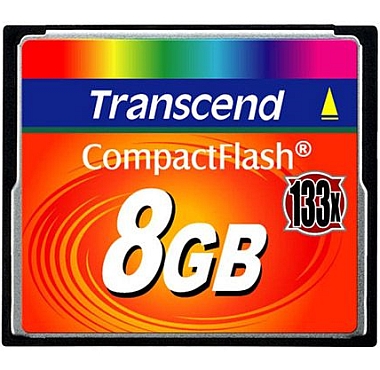 

Карта памяти 8GB Transcend TS8GCF133 Compact Flash Card 133x, TS8GCF133