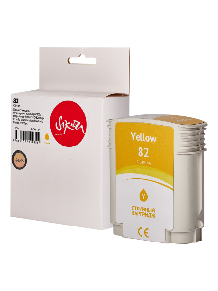 фото Картридж струйный Sakura C4913A (№82 Yellow) в Перми