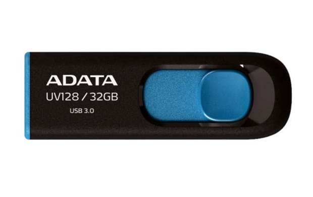 

Накопитель USB 3.0 32GB ADATA DashDrive UV128 черный/голубой, DashDrive UV128