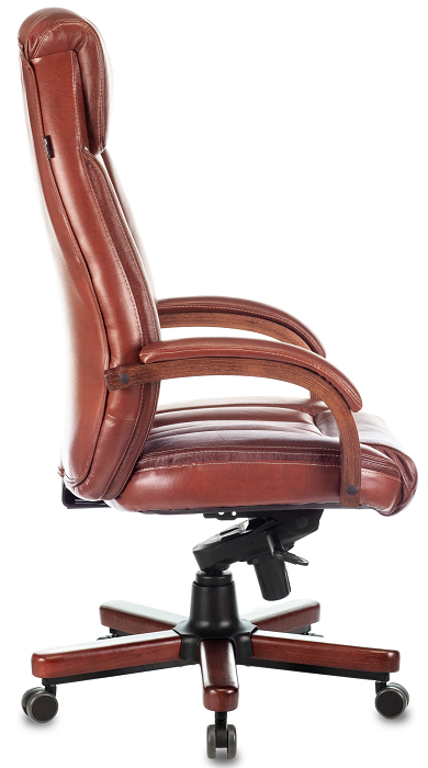 

Кресло Бюрократ T-9922WALNUT руководителя, цвет светло-коричневый Leather Eichel кожа крестовина металл/дерево, T-9922WALNUT