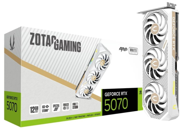фото Видеокарта Zotac GeForce RTX 5070 AMP WHITE ED (ZT-B50700FQ-10P) в Уфе