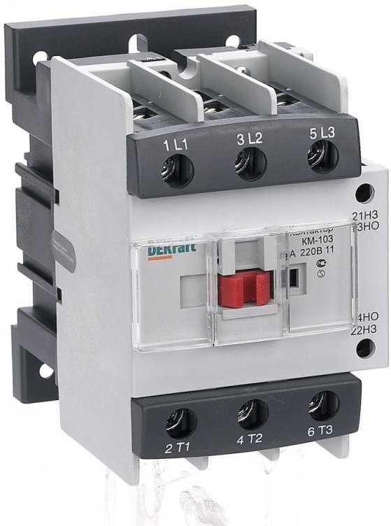 

Контактор DEKraft 22148DEK 95А 220В АС3 1НО+1НЗ КМ-103, 22148DEK