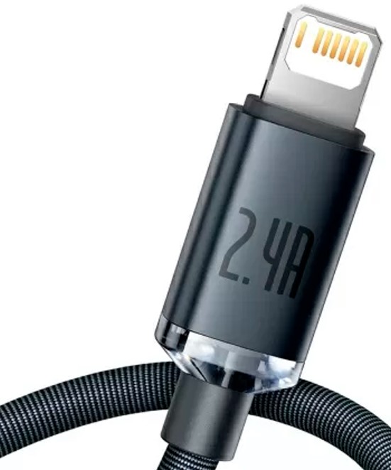 

Кабель интерфейсный Baseus CAJY000001 USB Type A - Lightning 2.4A 1.2m black, CAJY000001