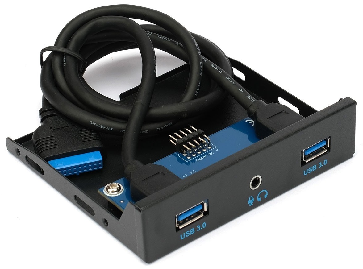

Планка Gembird FP3.5-USB3-2A-HDA USB 3.0 на переднюю панель 3.5", 2xUSB-A 3.0 + 1xHD audio, FP3.5-USB3-2A-HDA