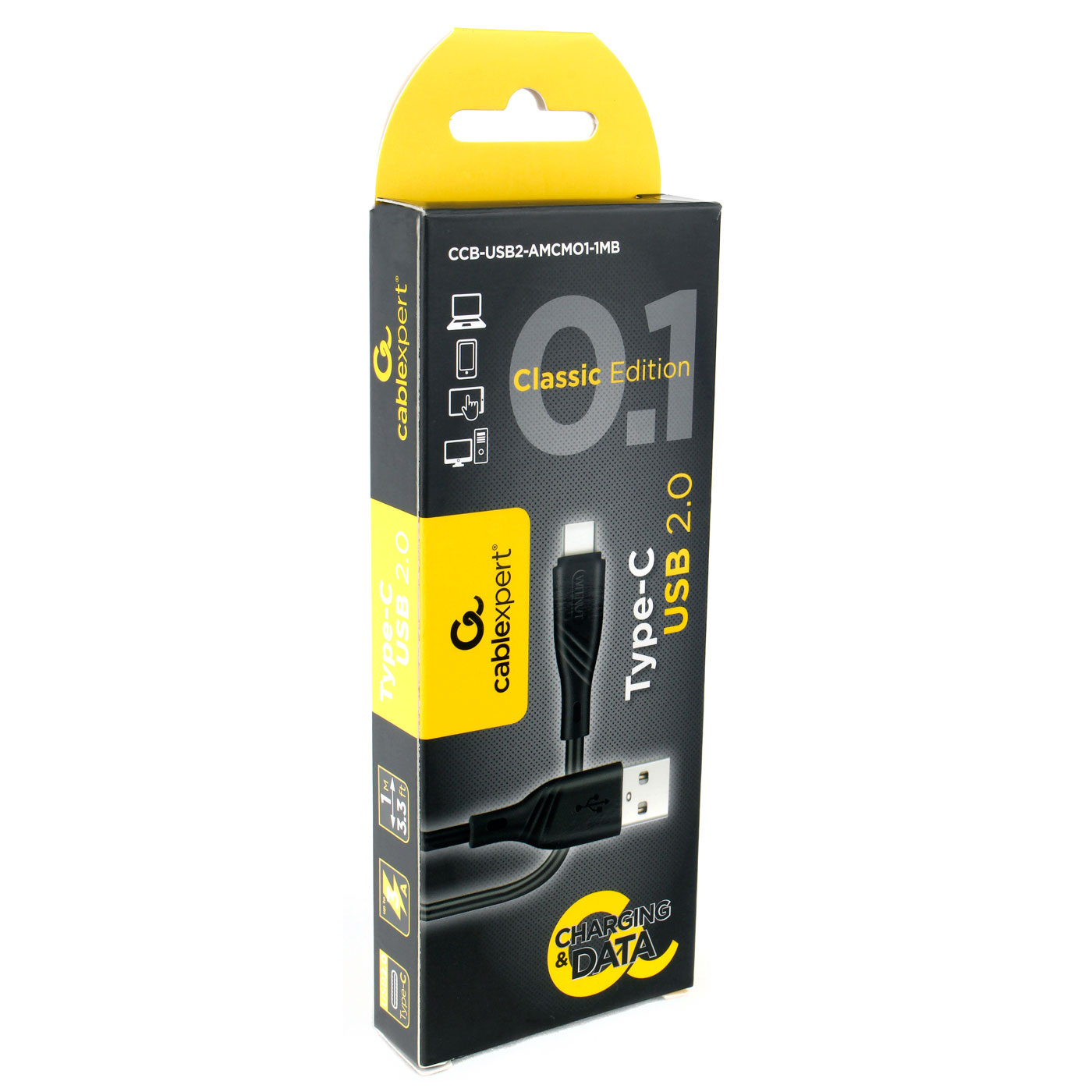 

Кабель интерфейсный USB 2.0 Cablexpert CCB-USB2-AMCMO1-1MB 1м, черный, блистер, CCB-USB2-AMCMO1-1MB