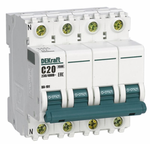 Изображение товара Автоматический выключатель DEKraft 11241DEK серия ВА-101 32А IP20 4П